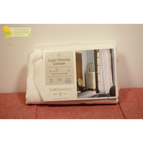 Threshold 54x84" Light Filtering Linen Window Curtain Panel White* - Picture 2 of 9